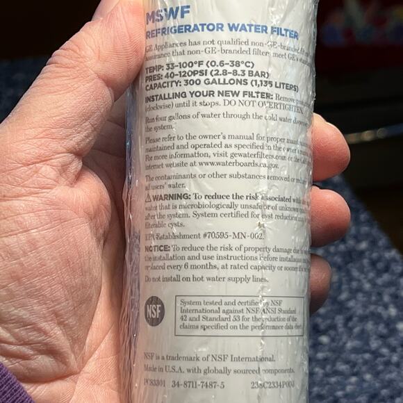 GE Appliances Genuine OEM Refrigerator Water Filter MSWF - Picture 4 of 9
